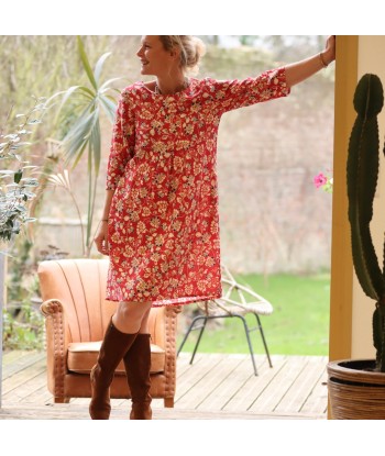 Robe Théa - viscose fleuri coquelicot store