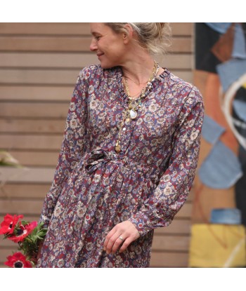 Robe Rose - viscose fleurs de méditérannée basket pas cher