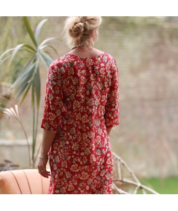 Robe Théa - viscose fleuri coquelicot store