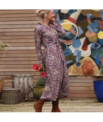 Robe Rose - viscose fleurs de méditérannée basket pas cher