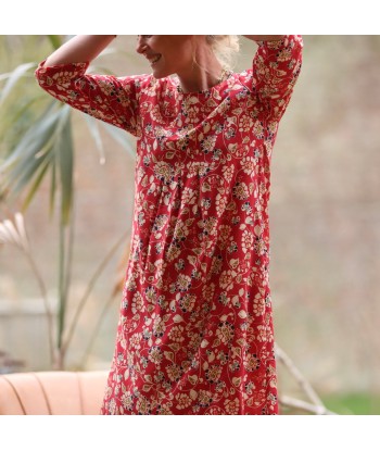 Robe Théa - viscose fleuri coquelicot store