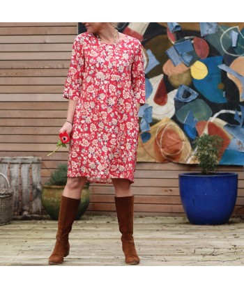 Robe Théa - viscose fleuri coquelicot store