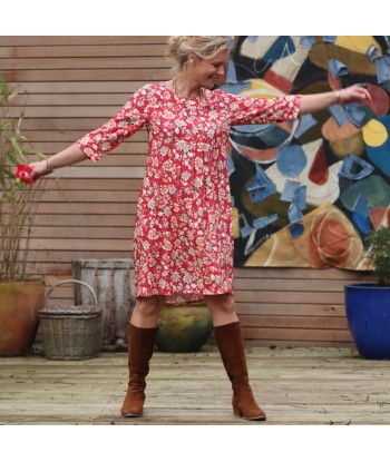 Robe Théa - viscose fleuri coquelicot store