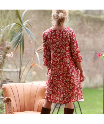 Robe Théa - viscose fleuri coquelicot store