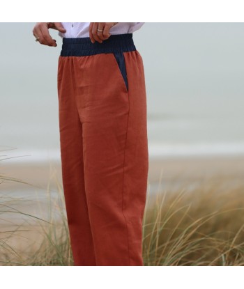 Pantalon Eliot - lin terracotta soldes