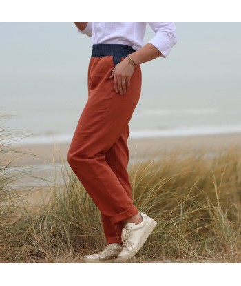 Pantalon Eliot - lin terracotta soldes