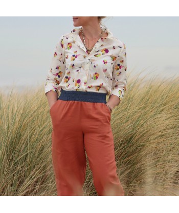 Pantalon Eliot - lin terracotta soldes