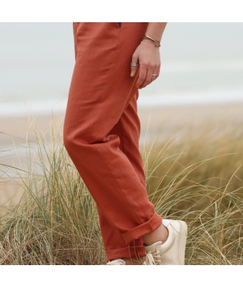 Pantalon Eliot - lin terracotta soldes