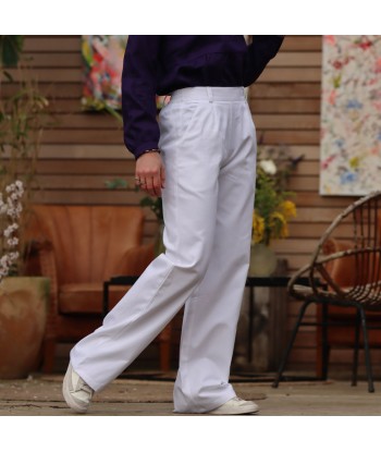 Pantalon Nestor sergé de coton blanc rembourrage situé sous