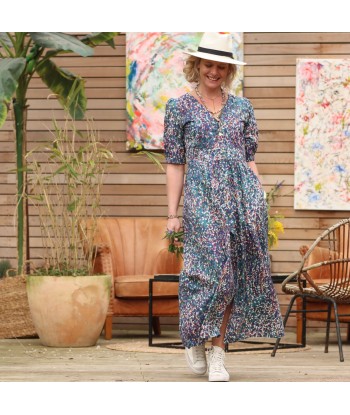 Robe Ondine - popeline de coton pluie de feuilles Les magasins à Paris et en Île-de-France