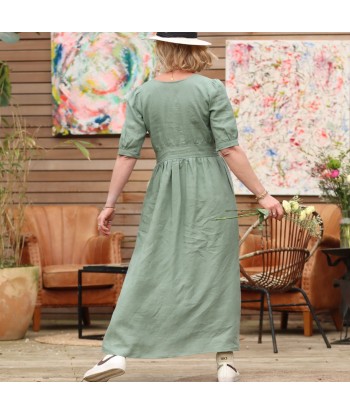 Robe Ondine - lin vert tendre Profitez des Offres !