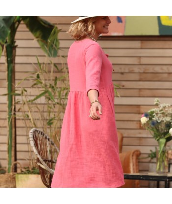 Robe Soline - double gaze de coton rose Barbapapa Amélioration de cerveau avec