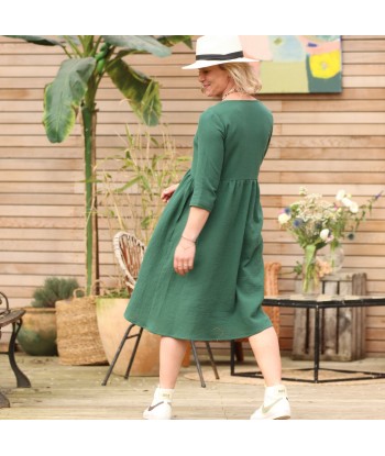 Robe Soline - double gaze de coton vert anglais acheter en ligne