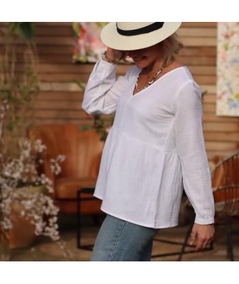 Blouse Noémie - double gaze de coton blanche Le MVP de beaucoup