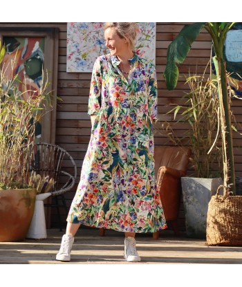 Robe Aline - coton/viscose aquarelle ou a consommer sur place