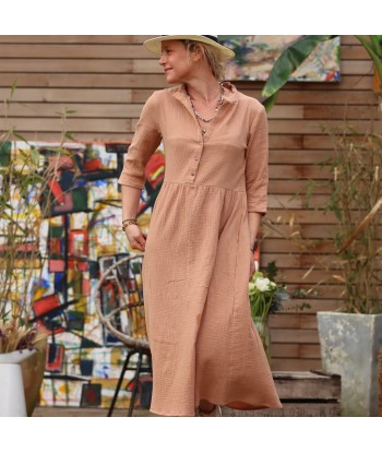 Robe Aline - double gaze de coton camel rosé Jusqu'à 80% De Réduction