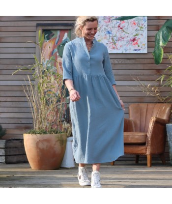 Robe Aline - double gaze de coton bleu doux prix