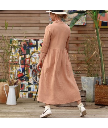 Robe Aline - double gaze de coton camel rosé Jusqu'à 80% De Réduction