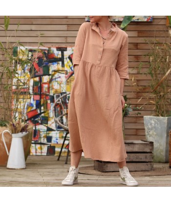 Robe Aline - double gaze de coton camel rosé Jusqu'à 80% De Réduction