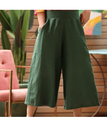 Jupe-culotte Margaux lin vert anglais en linge