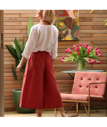 Jupe-culotte Margaux lin cerise en ligne des produits 