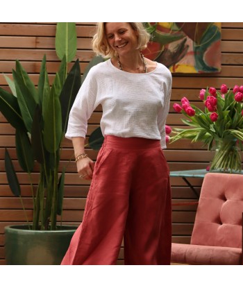 Jupe-culotte Margaux lin cerise en ligne des produits 