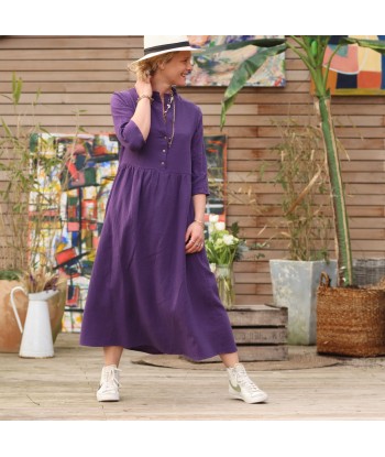 Robe Aline - double gaze de coton prune 50% de réduction en Octobre 2024