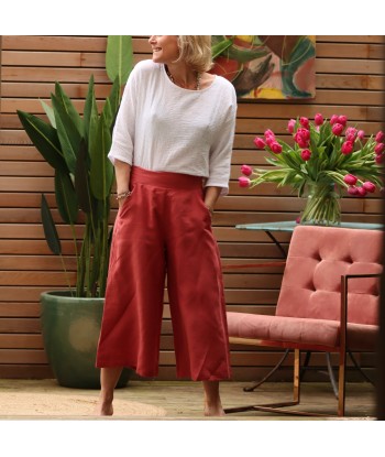 Jupe-culotte Margaux lin cerise en ligne des produits 