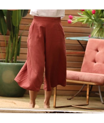 Jupe-culotte Margaux double gaze de coton terracotta est présent 