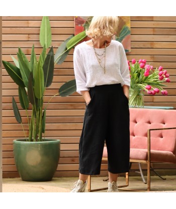 Jupe-culotte Margaux double gaze de coton noire Profitez des Offres !