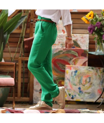 Pantalon Marcus - Double gaze de coton vert frais vous aussi creer 