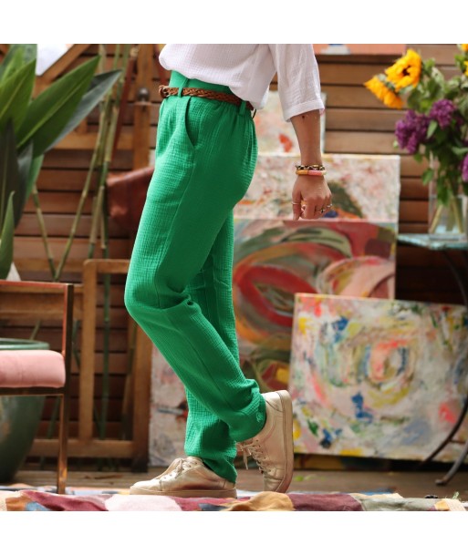 Pantalon Marcus - Double gaze de coton vert frais vous aussi creer 