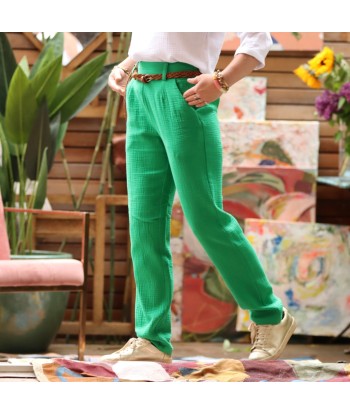 Pantalon Marcus - Double gaze de coton vert frais vous aussi creer 