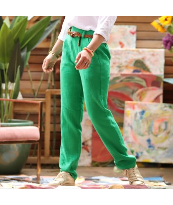 Pantalon Marcus - Double gaze de coton vert frais vous aussi creer 