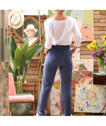 Pantalon Marcus - Double gaze de coton indigo shop