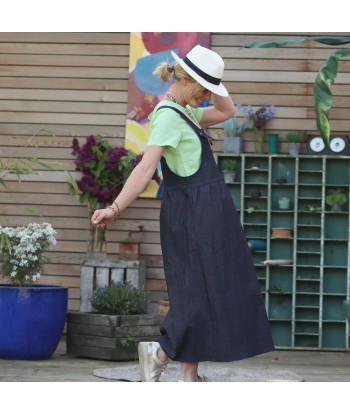 Robe salopette Eva jean bleu nuit le des métaux précieux