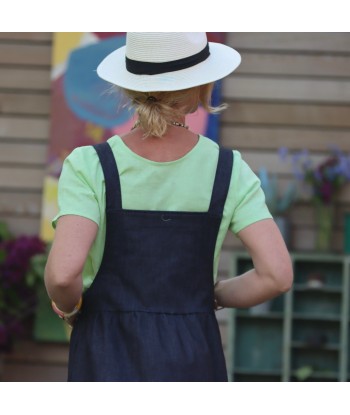 Robe salopette Eva jean bleu nuit le des métaux précieux