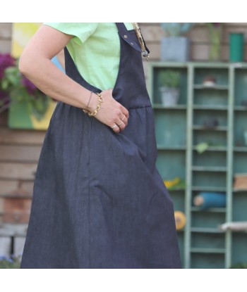 Robe salopette Eva jean bleu nuit le des métaux précieux