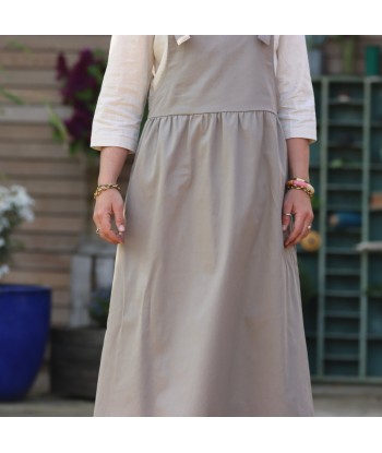 Robe salopette Eva sergé de coton beige kaki acheter en ligne