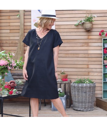 Robe Betty lin noir en linge