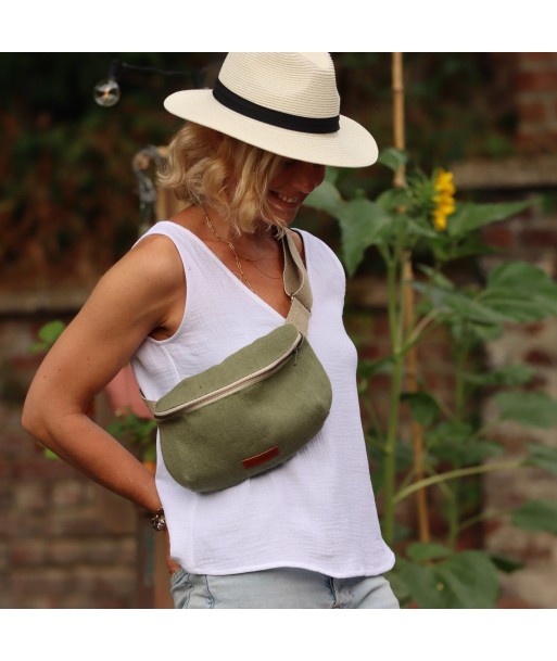 Sac banane Mona - lin vert mousse chez Cornerstreet bien 