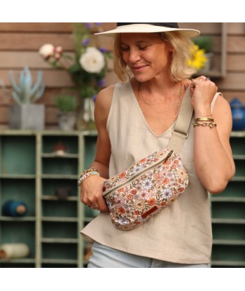 Sac banane Mona - coton enduit fleuri vintage commande en ligne