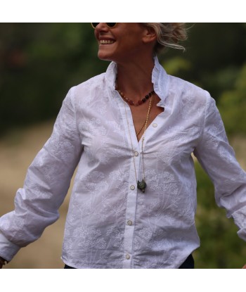 Blouse Myrtille - Voile de coton brodé fleuri du meilleur 