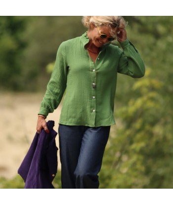 Blouse Myrtille - Double gaze de coton vert menthe pas cheres