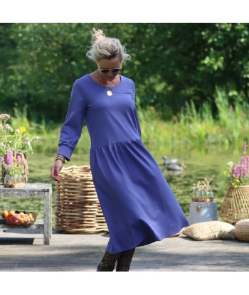 Robe Agnès - Piqué de coton bleu lavande Vous souhaitez 