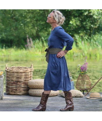 Robe Agnès - sergé de viscose bleu navy À commander