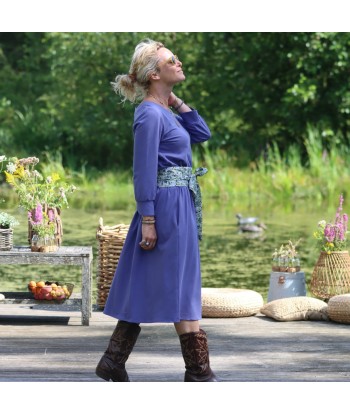 Robe Agnès - Piqué de coton bleu lavande Vous souhaitez 