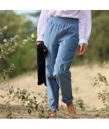 Pantalon Eliot - Velours côtelé bleu doux est présent 