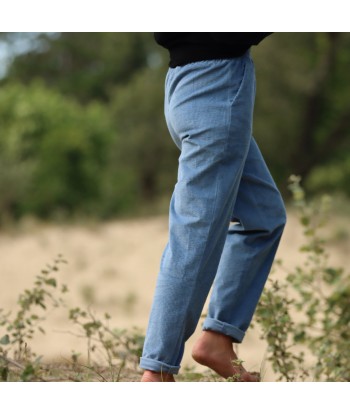 Pantalon Eliot - Velours côtelé bleu doux est présent 