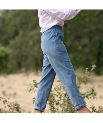 Pantalon Eliot - Velours côtelé bleu doux est présent 